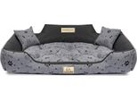 Letto Per Cani Kingdog 100X75 Cm Personalizzato Impermeabile Osso Nero