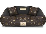 Letto Per Cani Kingdog Kennel 75X65 Cm Personalizzato Impermeabile Golden Bones