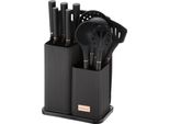 Klausberg Un Set Di Coltelli Da Cucina In Un Ceppo Con Utensili Da Cucina E Un Tagliere KB7835
