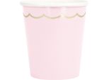 8 Bicchieri Di Carta Rosa Oro Ondulati 200 Ml -