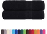 Vidaxl Asciugamani 2 Pezzi Nero 50X100 Cm 360 G/M² 100% Cotone