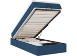 Vidaxl Ottoman Letto Con Materasso Blu 100X200 Cm Tessuto