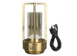 Lampada Da Tavolo Led Senza Fili – 3 Modalità Di Colore, Regolazione Continua Dell'intensità Luminosa, Ricaricabile, Comando Touch, Lampada Da Comodino, Oro