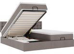 Vidaxl Ottoman Letto Con Materassi Taupe 180X200 Cm Tessuto