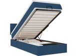 Vidaxl Ottoman Letto Con Materasso Blu 90X200 Cm Tessuto