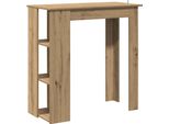 Vidaxl Tavolo Da Bar Con Ripiano Rovere Artigianale 102X50X103,5 Cm Materiale A Base Di Legno
