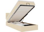 Vidaxl Ottoman Letto Con Materasso Crema 90X200 Cm In Tessuto