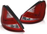 Luci Posteriori A Led Per Ford Fiesta MK7 Anno 08-12 Rosso/Cromo