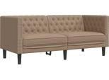 Vidaxl Divano Chesterfield 2 Posti In Pelle Finta Cappuccino