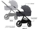 Kinderkraft Kinderkraft Universalus VežImas 2IN1 Nea 2.0, Deep Pilkas, KSNEA002DGR2000