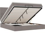 Vidaxl Ottoman Letto Con Materassi & Led Taupe 200X200 Cm Tessuto