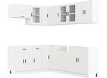 Vidaxl Set Di Armadietti Da Cucina Da 11 Pezzi In Legno Bianco Porto