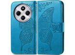 Per Xiaomi Redmi 14C Custodia A Portafoglio In Pelle Finta Custodia Per Cellulare Custodia Con Design A Farfalla Custodia Blu