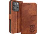 Avizar, Custodia Per Xiaomi Redmi Note 14 5G Portafoglio Con Motivo Tigre Kawaii, Marrone