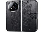 Per Xiaomi Redmi Note 14 Pro Plus 5G Custodia A Portafoglio In Pelle Finta Custodia Per Cellulare Custodia Con Design A Farfalla Custodie Nero