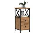 Vidaxl Comodino Rovere Artigianale 34X35,5X70 Cm Materiale A Base Di Legno