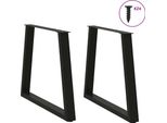Vidaxl Gambe Del Tavolo Da Pranzo A V 2 Pezzi Nero 70X(72-73,3) Cm Acciaio