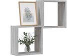 Vidaxl Mensole A Cubo 2 Pz. Grigio Sonoma 30X15X30 Cm