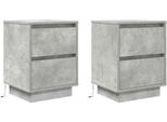 Vidaxl Comodini Con Luci Led 2 Pz. Grigio Cemento 38X34X50 Cm