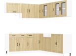 Vidaxl Set Di Mobili Da Cucina Da 11 Pezzi Lucca Sonoma In Legno Di Quercia