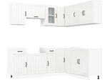 Vidaxl Set Di Armadietti Da Cucina Da 11 Pezzi Lucca In Materiale Ligneo Bianco Lucido