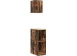 Vidaxl Armadi Da Garage 2 Pz. Materiale A Base Di Legno Di Quercia Affumicata