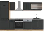 Vicco Cucina Componibile R-Line, 300 Cm , Pl Marmo, Antracite Casa Di Campagna/Rovere Dorato