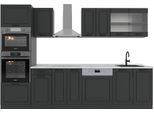 Vicco Cucina Componibile R-Line, 300 Cm Con Armadio Alto, Pl Marmo, Casa Di Campagna Antracite/Antracite