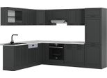 Vicco Cucina Angolare Completa R-Line, 227 X 287 Cm , Pl Marmo, Casa Di Campagna Antracite/Antracite