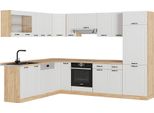 Vicco Cucina Angolare Completa R-Line, 227 X 287 Cm , Pl Rovere, Casa Di Campagna Bianca/Quercia Dorata
