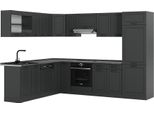 Vicco Cucina Angolare Completa R-Line, 227 X 287 Cm , Pl Antracite, Casa Di Campagna Antracite/Antracite