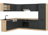 Vicco Cucina Angolare Completa R-Line, 227 X 287 Cm , Pl Rovere, Antracite Casa Di Campagna/Rovere Dorato
