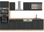 Vicco Cucina Componibile R-Line, 300 Cm Con Armadio Alto, Pl Rovere, Antracite Casa Di Campagna/Rovere Dorato