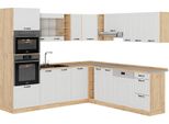 Vicco Cucina Angolare Completa R-Line, 237 X 247 Cm , Pl Rovere, Casa Di Campagna Bianca/Quercia Dorata