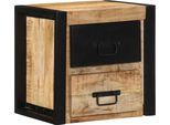 Vidaxl Comodini 2 Pezzi 40X35X40 Cm Legno Massiccio Di Mango Grezzo