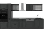Vicco Cucina Componibile R-Line, 350 Cm Senza Piano Di Lavoro, Casa Di Campagna Antracite/Antracite