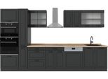 Vicco Cucina Completa R-Line, 350 Cm , Pl Rovere, Casa Di Campagna Antracite/Antracite