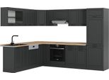 Vicco Cucina Angolare Completa R-Line, 227 X 287 Cm , Pl Rovere, Casa Di Campagna Antracite/Antracite