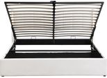 Letto Imbottito Sweiko 180 X 200 Cm, Letto Idraulico, Con Illuminazione Led, Con Vano Contenitore, Testata Regolabile, Pu, Bianco