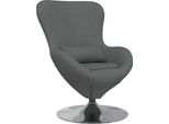 Vidaxl Sedia Egg Grigio Scuro 63 X 73 X 90 Cm Tessuto