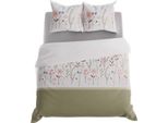 Biancheria Da Letto, Cotone Sateen, Alta Qualità 200X220 Fable Green, Fiori