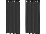 Vidaxl Tende In Voile Con Occhielli 2 Pezzi Nero 140X225 Cm