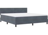Vidaxl Led Letto A Molle Con Materasso Grigio Scuro 180 X 200 Cm In Velluto