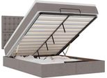 Vidaxl Ottoman Letto Con Materasso E Led Taupe 140X190 Cm Tessuto