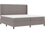 Vidaxl Led Letto A Molle Con Materasso Taupe 200 X 200 Cm Tessuto