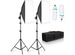 Set Di Illuminazione Softbox, Lampadine 135W, Softbox 50X70Cm, 135 W Colore Bianco