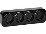 Presa Quadrupla Da Incasso Nera Todo 2P+Z IP20 16A 230V Ac OR-OE-7210/B