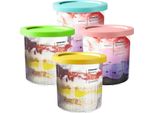 Bykitchen Creami Deluxe Contenitore Per Ninja NC501EU, 4 Pezzi Contenitore Creami NC501EU, Accessori Macchina Per Gelato Creami Deluxe, Compatibile Con Le Macchine Per Gelato Ninja Creami Serie NC501EU NC500EU