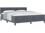 Vidaxl Letto A Molle Con Materasso Grigio Scuro 200 X 180 Cm In Poliestere
