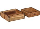 Vidaxl Vassoio 2 Pezzi Marrone 29 X 31 X 10 Cm Legno Massiccio Riciclato